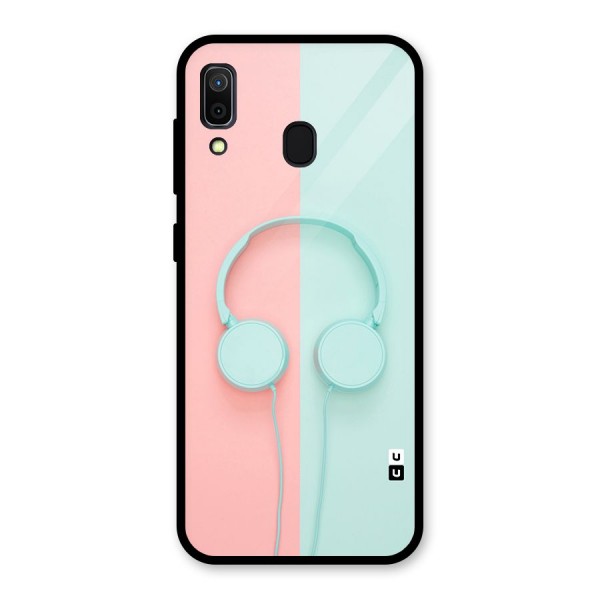 Pastel Headphones Glass Back Case for Galaxy A30