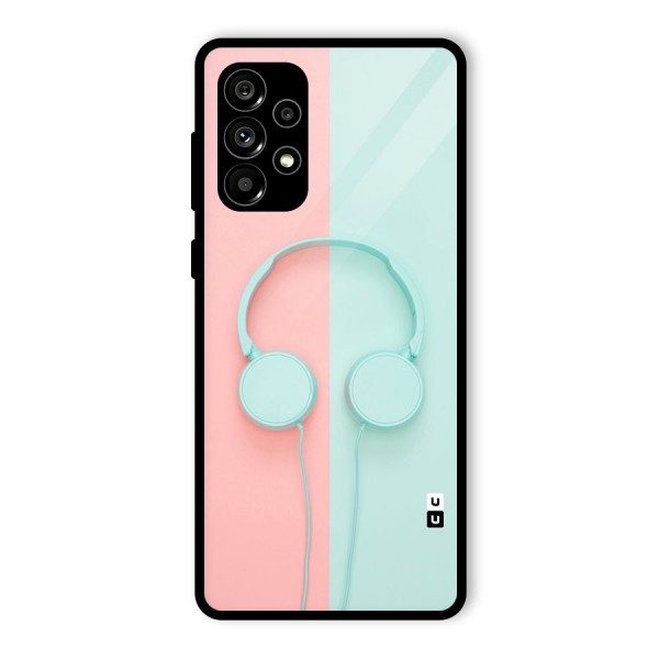 Pastel Headphones Glass Back Case for Galaxy A73 5G