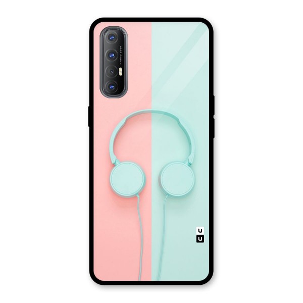 Pastel Headphones Glass Back Case for Oppo Reno3 Pro