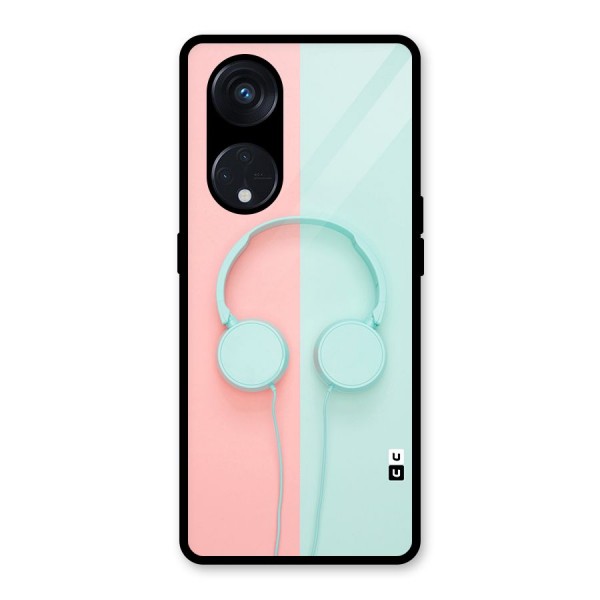 Pastel Headphones Glass Back Case for Reno8 T 5G