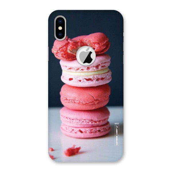 Pastel Macroons Back Case for iPhone XS Logo Cut