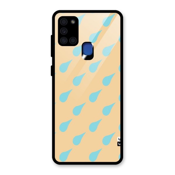 Pastel Orange Drops Glass Back Case for Galaxy A21s