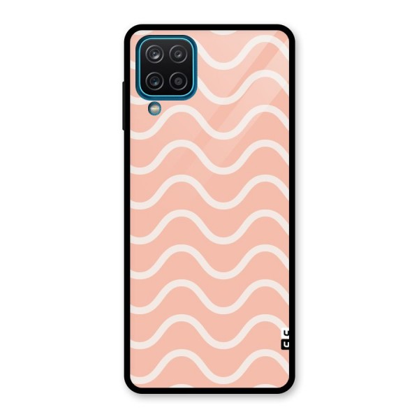 Pastel Peach Waves Glass Back Case for Galaxy A12