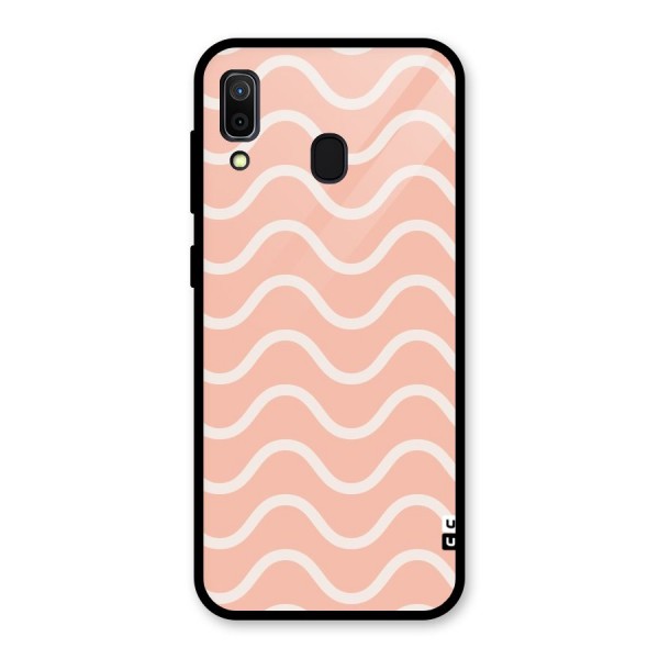 Pastel Peach Waves Glass Back Case for Galaxy A30