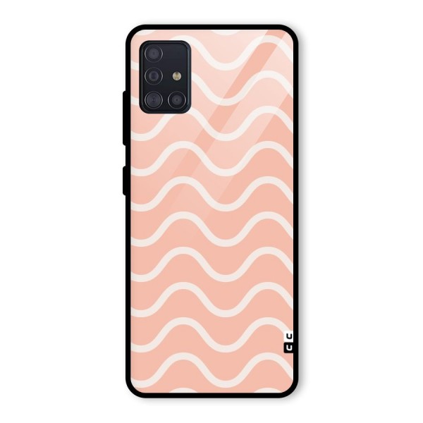 Pastel Peach Waves Glass Back Case for Galaxy A51