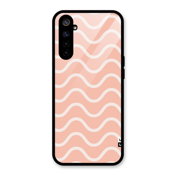 Pastel Peach Waves Glass Back Case for Realme 6