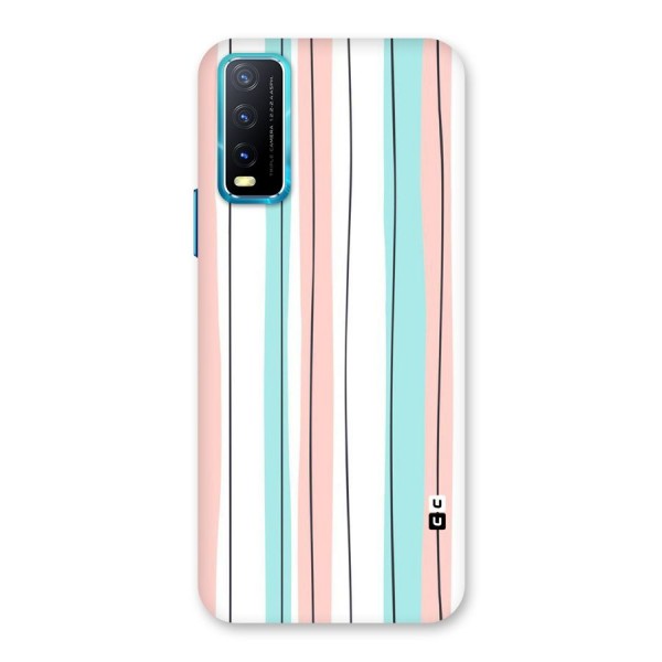 Pastel Tri Stripes Back Case for Vivo Y12s