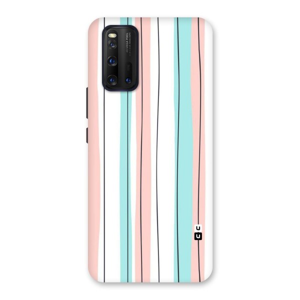 Pastel Tri Stripes Back Case for Vivo iQOO 3