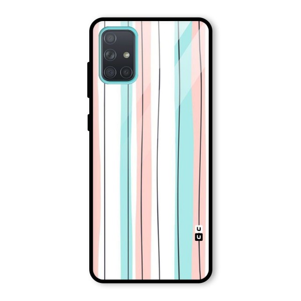 Pastel Tri Stripes Glass Back Case for Galaxy A71