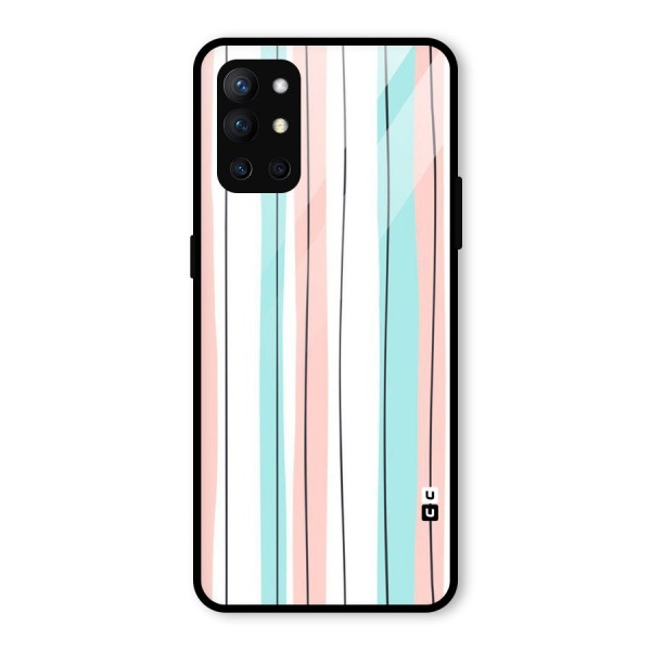 Pastel Tri Stripes Glass Back Case for OnePlus 9R