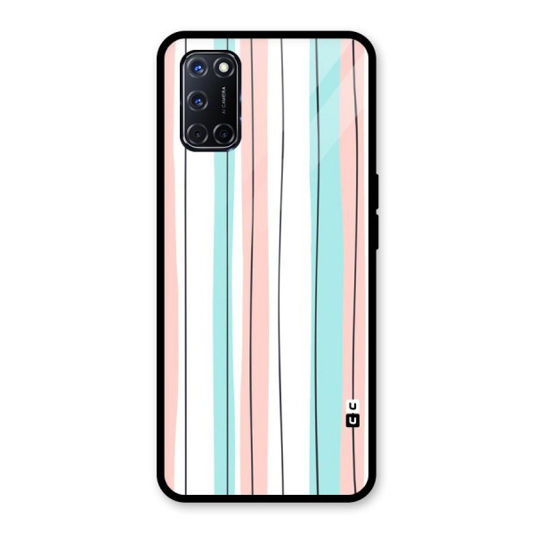 Pastel Tri Stripes Glass Back Case for Oppo A52