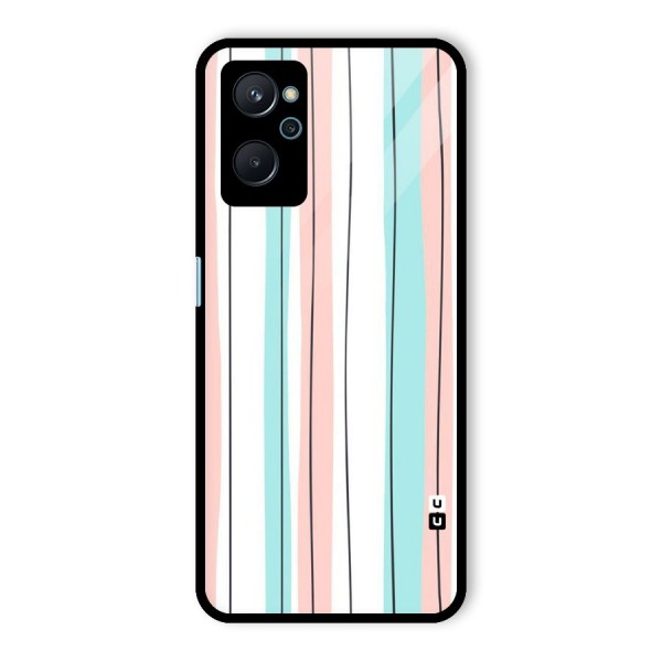 Pastel Tri Stripes Glass Back Case for Realme 9i