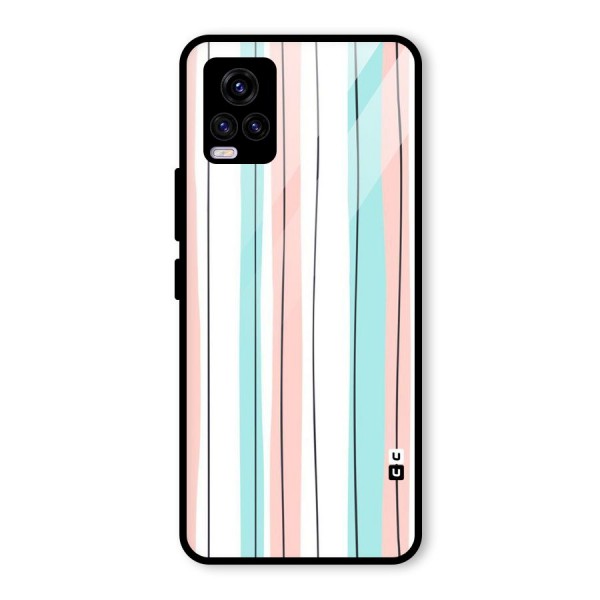 Pastel Tri Stripes Glass Back Case for Vivo V20