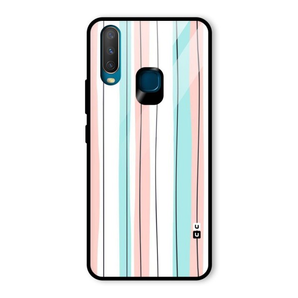 Pastel Tri Stripes Glass Back Case for Vivo Y15