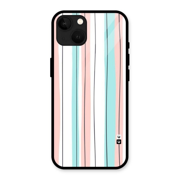 Pastel Tri Stripes Glass Back Case for iPhone 13