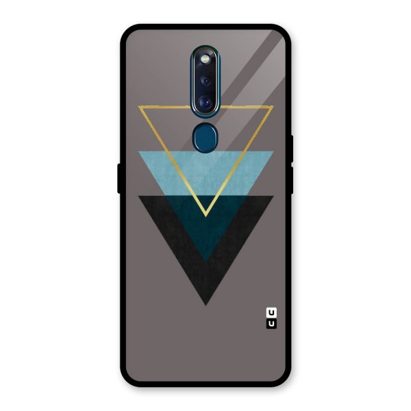 Pastel Triangle Glass Back Case for Oppo F11 Pro