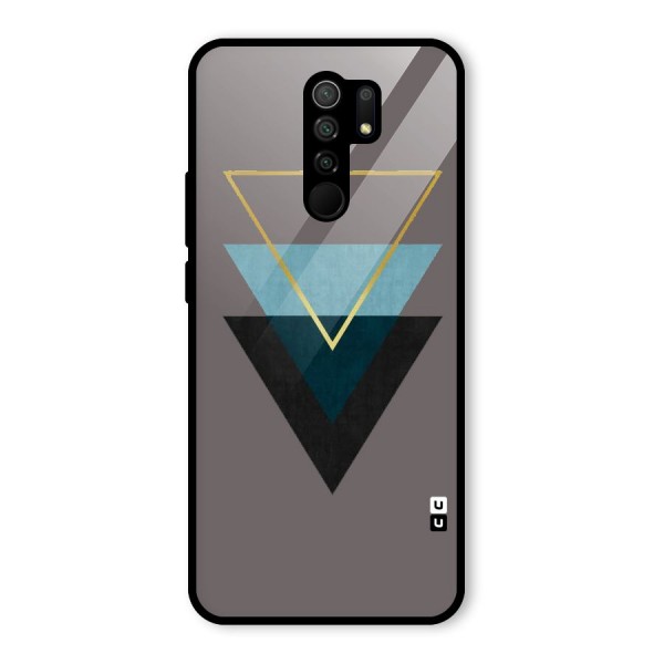 Pastel Triangle Glass Back Case for Redmi 9 Prime