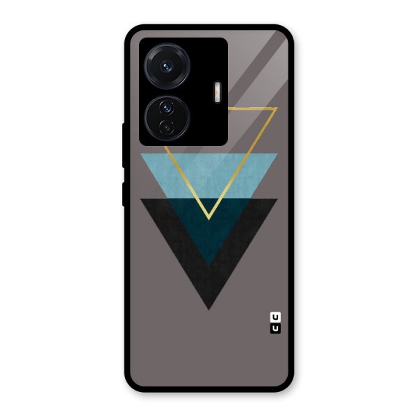 Pastel Triangle Glass Back Case for Vivo T1 Pro