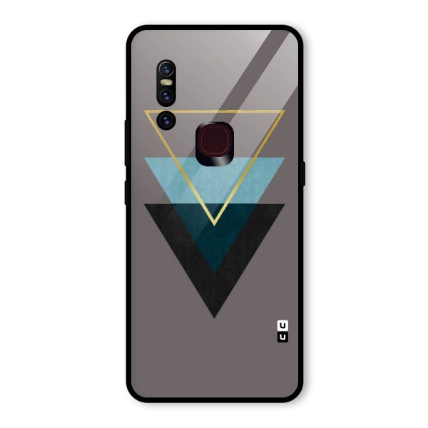 Pastel Triangle Glass Back Case for Vivo V15