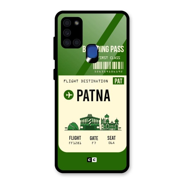 Patna Boarding Pass Glass Back Case for Galaxy A21s