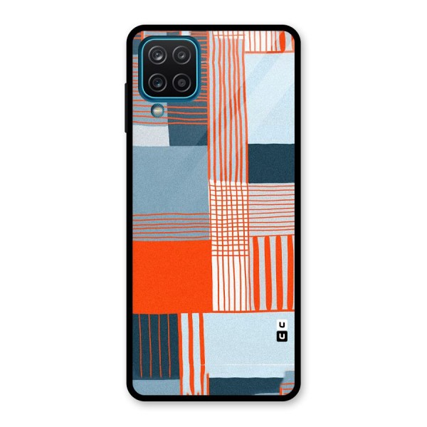 Pattern In Lines Glass Back Case for Galaxy A12