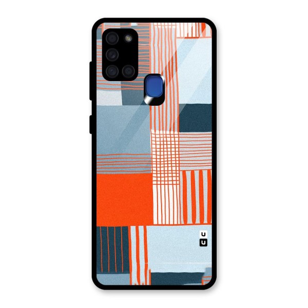 Pattern In Lines Glass Back Case for Galaxy A21s