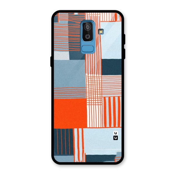 Pattern In Lines Glass Back Case for Galaxy J8