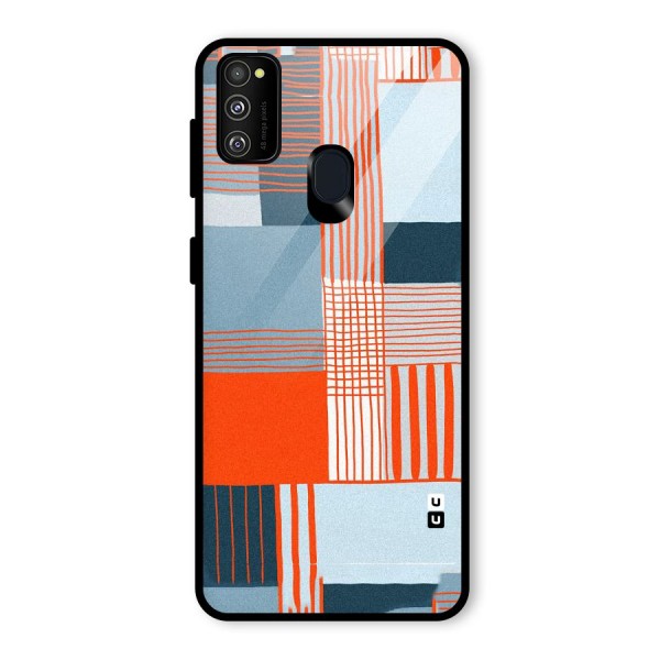 Pattern In Lines Glass Back Case for Galaxy M21