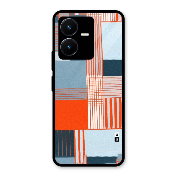 Pattern In Lines Glass Back Case for Vivo Y22