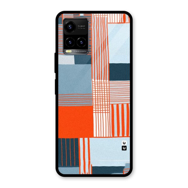 Pattern In Lines Glass Back Case for Vivo Y33s