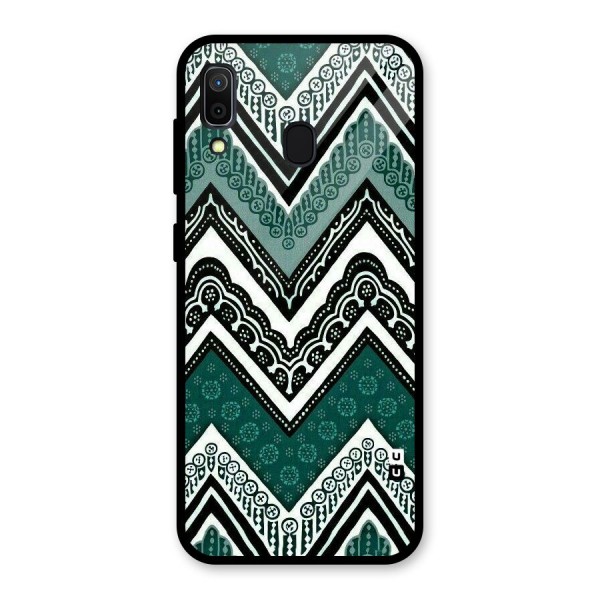 Patterned Chevron Glass Back Case for Galaxy A30