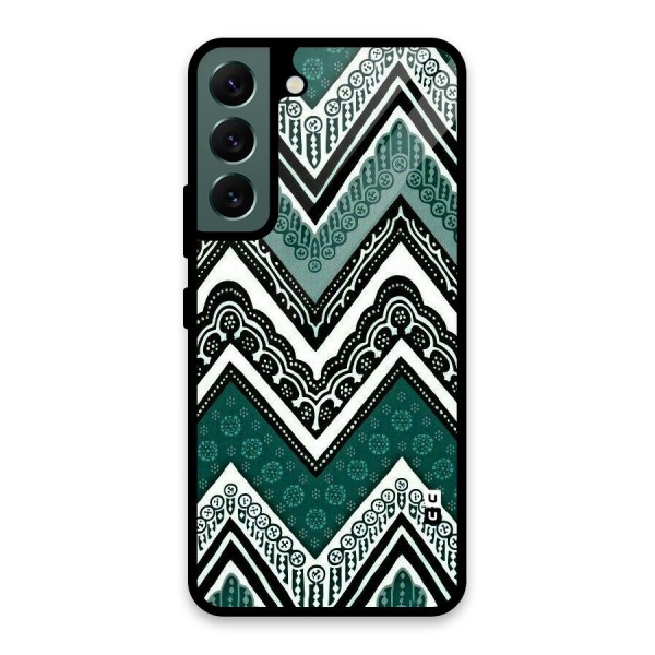 Patterned Chevron Glass Back Case for Galaxy S22 5G