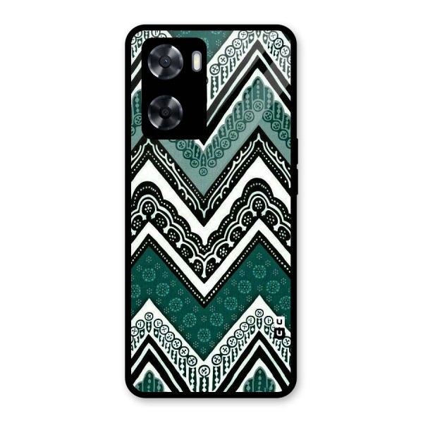 Patterned Chevron Glass Back Case for Oppo A57 2022