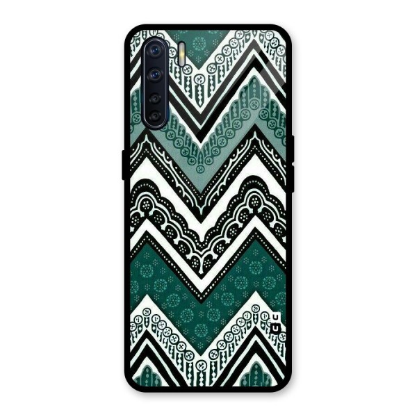 Patterned Chevron Glass Back Case for Oppo F15