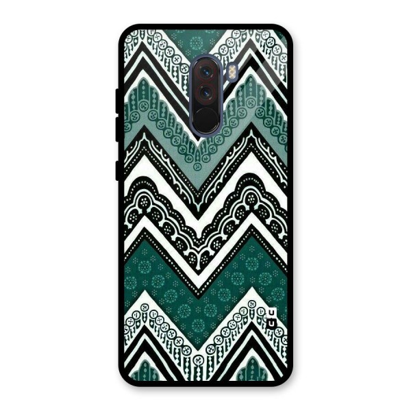 Patterned Chevron Glass Back Case for Poco F1