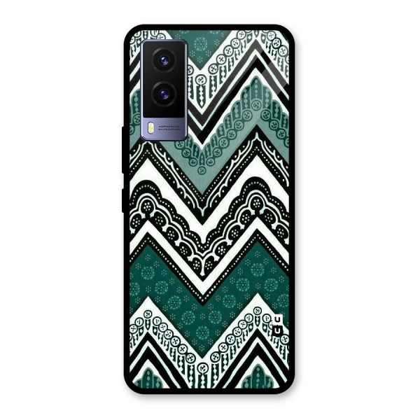 Patterned Chevron Glass Back Case for Vivo V21e 5G