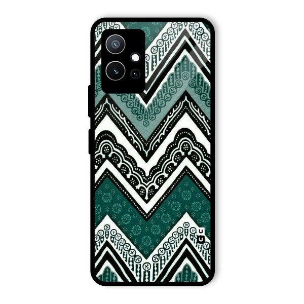 Patterned Chevron Glass Back Case for Vivo iQOO Z6