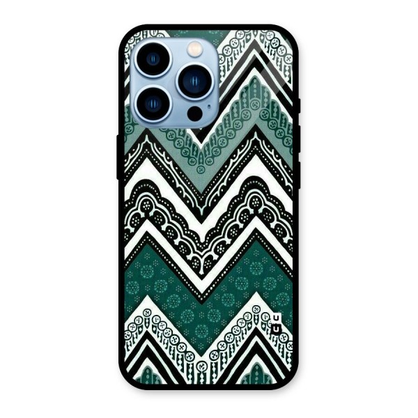 Patterned Chevron Glass Back Case for iPhone 13 Pro