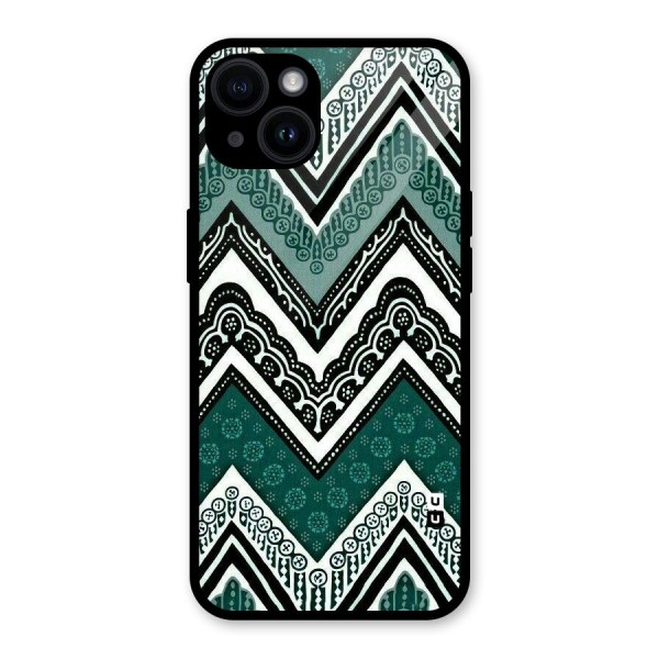 Patterned Chevron Glass Back Case for iPhone 14