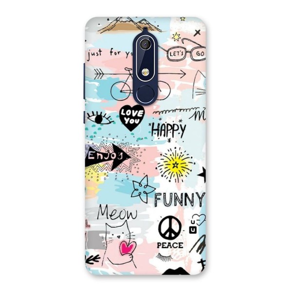 Peace And Funny Back Case for Nokia 5.1