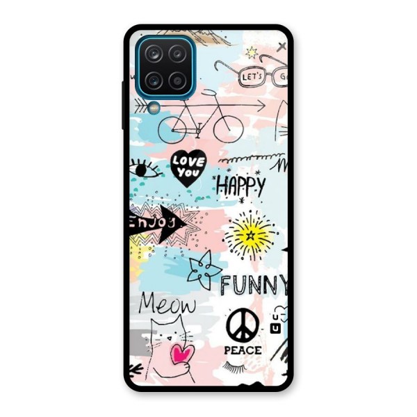 Peace And Funny Glass Back Case for Galaxy A12