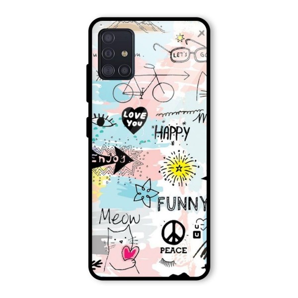 Peace And Funny Glass Back Case for Galaxy A51