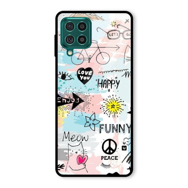 Peace And Funny Glass Back Case for Galaxy F62