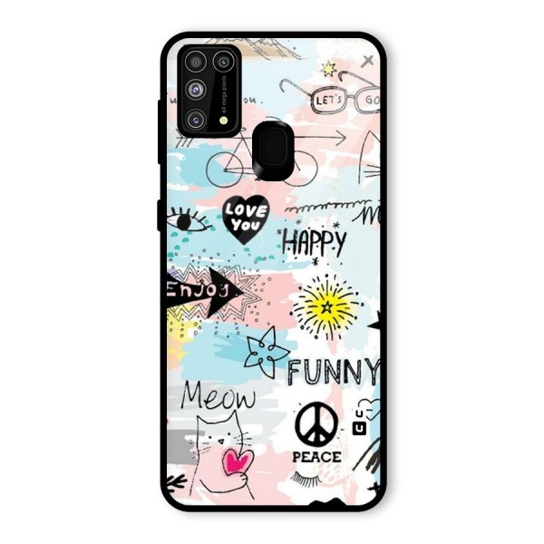 Peace And Funny Glass Back Case for Galaxy M31