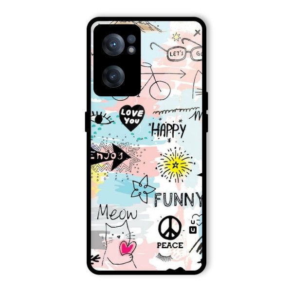 Peace And Funny Glass Back Case for OnePlus Nord CE 2 5G