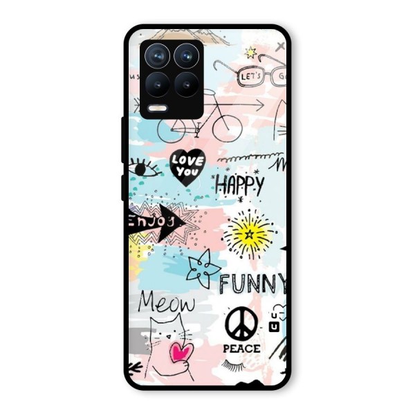Peace And Funny Glass Back Case for Realme 8