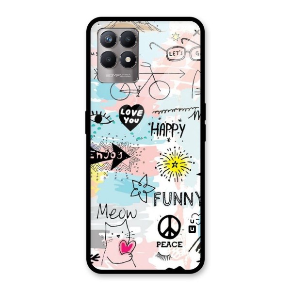 Peace And Funny Glass Back Case for Realme 8i