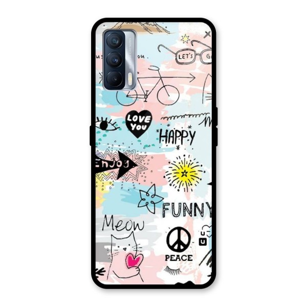 Peace And Funny Glass Back Case for Realme X7