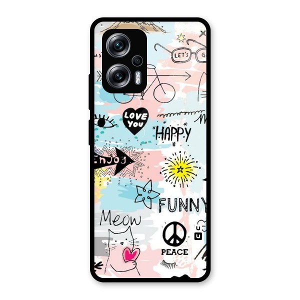 Peace And Funny Glass Back Case for Redmi K50i