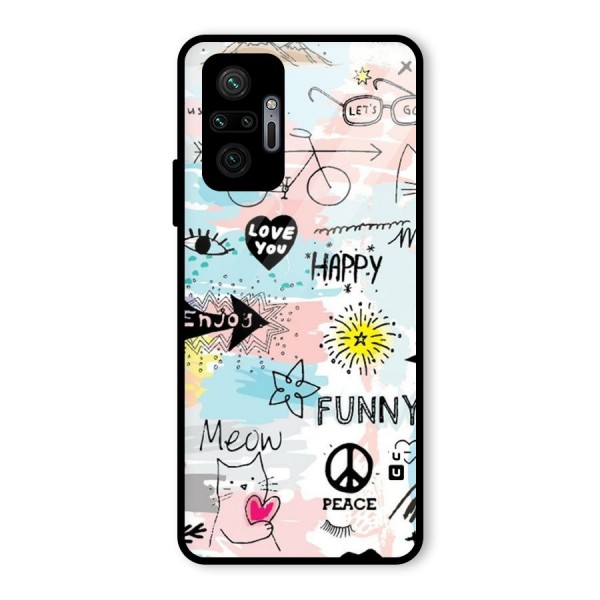 Peace And Funny Glass Back Case for Redmi Note 10 Pro